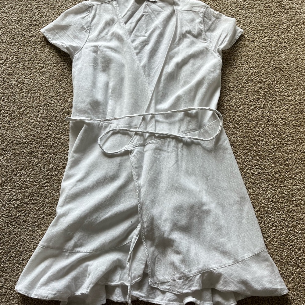 Abercrombie White Wrap Dress with Tie